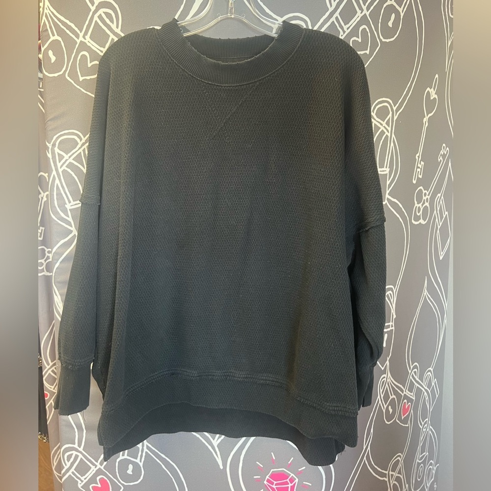 Aerie Black Crew Neck Sweater